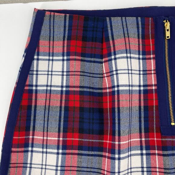 Vineyard Vines Wool Red White Blue Plaid Summer Skirt Sz 4 Preppy Country Club - Picture 10 of 16